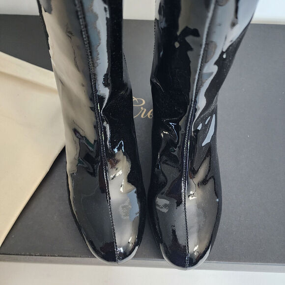 J. Crew Italian Black Patent Leather Boots Women's SZ 5 - #BM706 - New in Box! - Picture 4 of 9